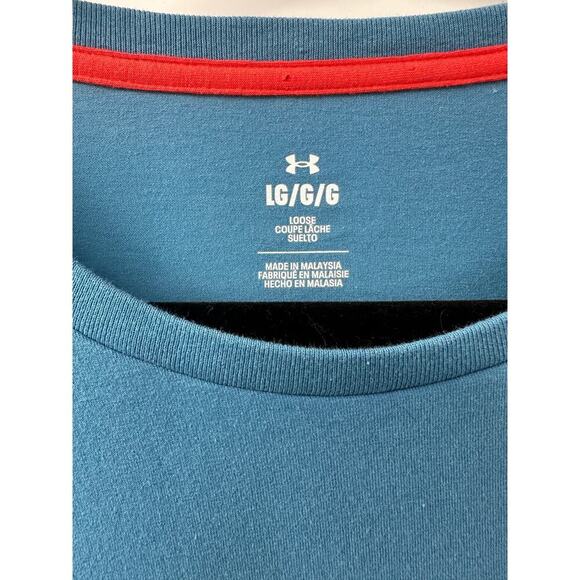 Under Armour Project Rock Veterans‎ Day USA By Sea Shirt LS Mens Large Blue - Picture 5 of 7